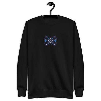 Portuguese Azulejo Tile Motif Embroidered Sweatshirt - The Global Wanderer