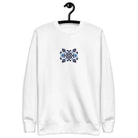 Portuguese Azulejo Tile Motif Embroidered Sweatshirt - The Global Wanderer