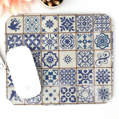 Portuguese Azulejo Tile Mouse Pad - The Global Wanderer