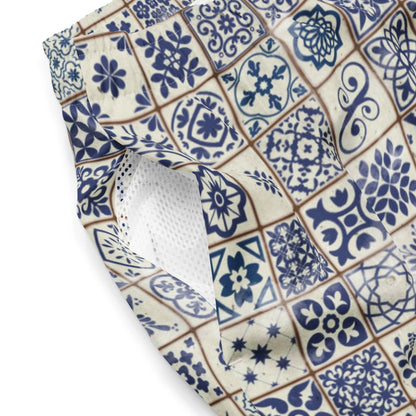 Portuguese Azulejo Tile Recycled Men's Swim Trunks - The Global Wanderer