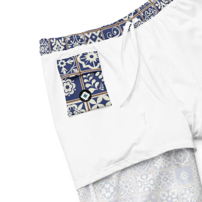 Portuguese Azulejo Tile Recycled Men's Swim Trunks - The Global Wanderer