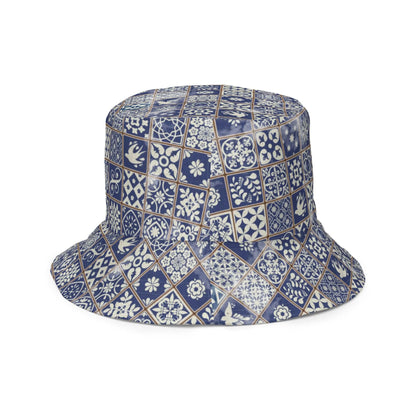 Portuguese Azulejo Tile Reversible Bucket Hat - The Global Wanderer