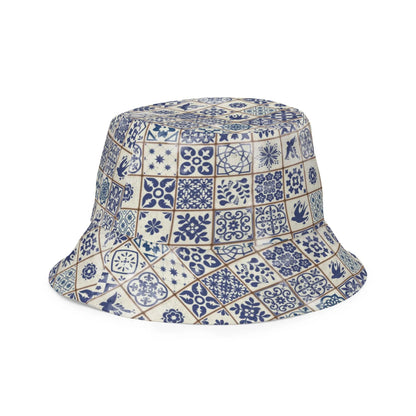 Portuguese Azulejo Tile Reversible Bucket Hat - The Global Wanderer