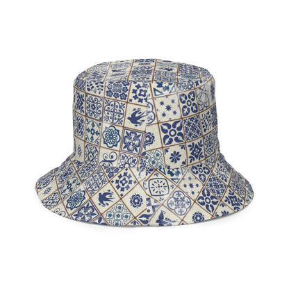 Portuguese Azulejo Tile Reversible Bucket Hat - The Global Wanderer