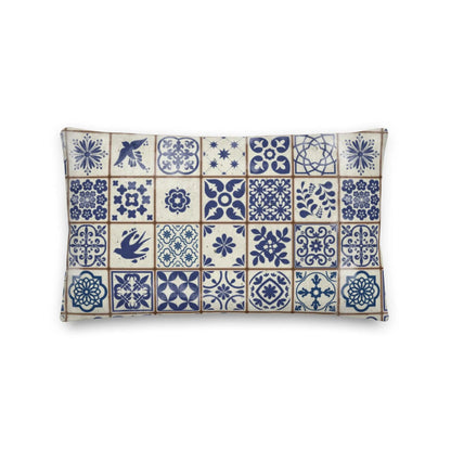 Portuguese Azulejo Tile Throw Pillow - The Global Wanderer