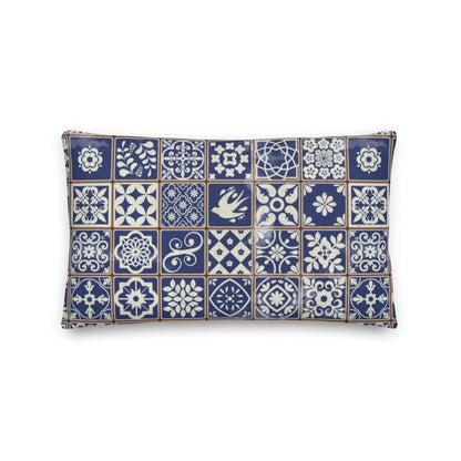 Portuguese Azulejo Tile Throw Pillow - The Global Wanderer