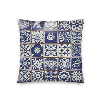 Portuguese Azulejo Tile Throw Pillow - The Global Wanderer