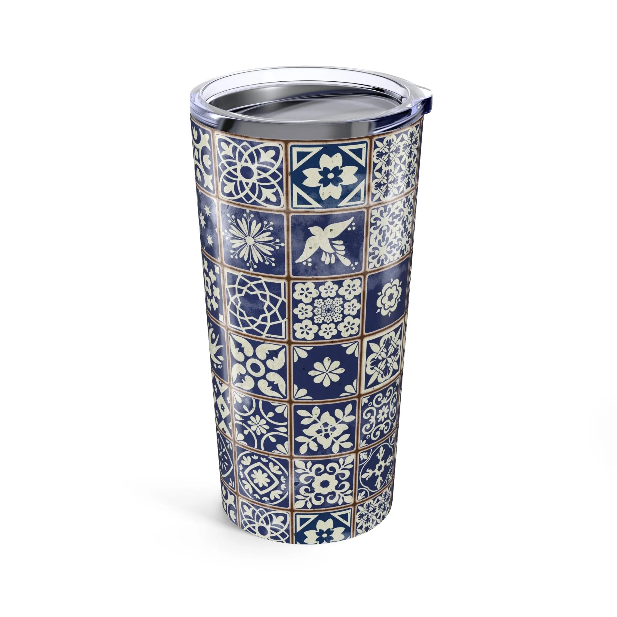 Portuguese Blue Azulejo Tile Tumbler - The Global Wanderer