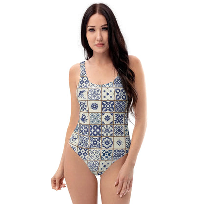 Portuguese Tile One-Piece Swimsuit - The Global Wanderer