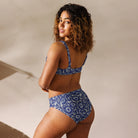 Puebla Talavera Tile Recycled High-Waisted Bikini - The Global Wanderer
