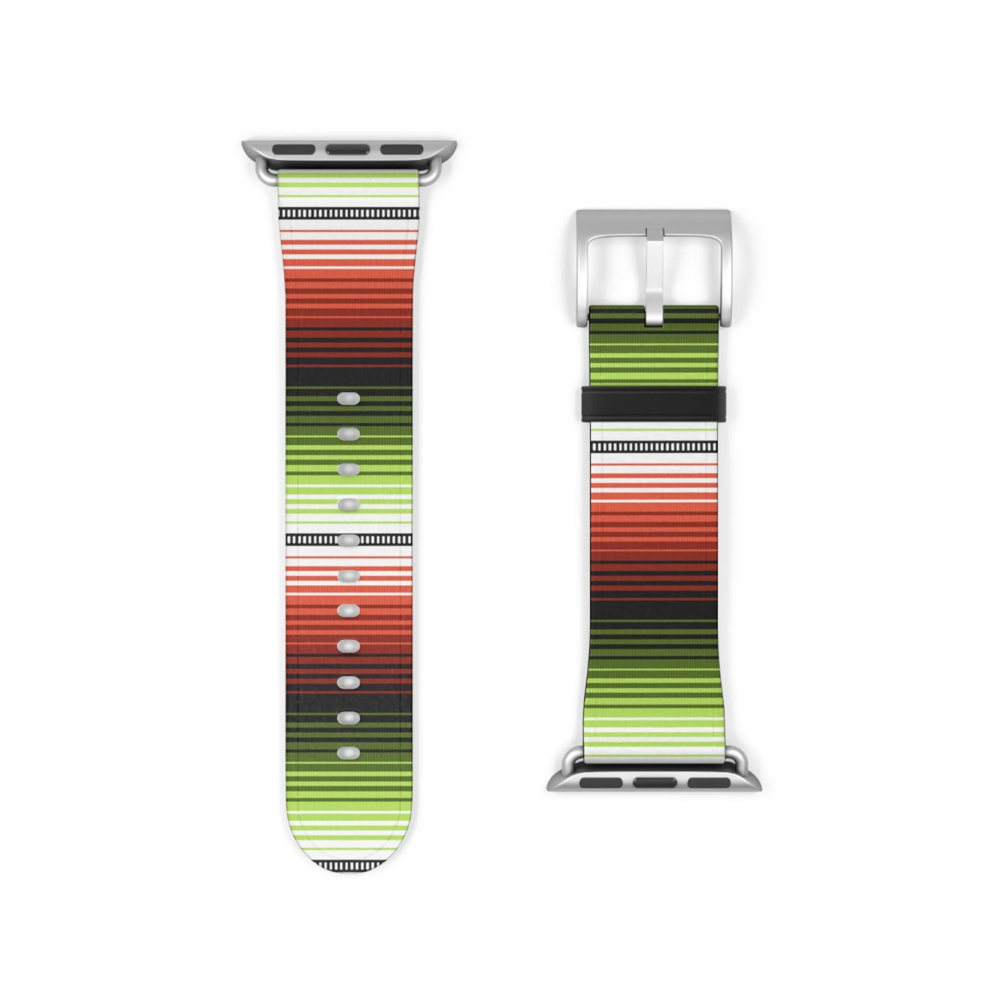 Red-Green Mexican Serape Watch Band - The Global Wanderer