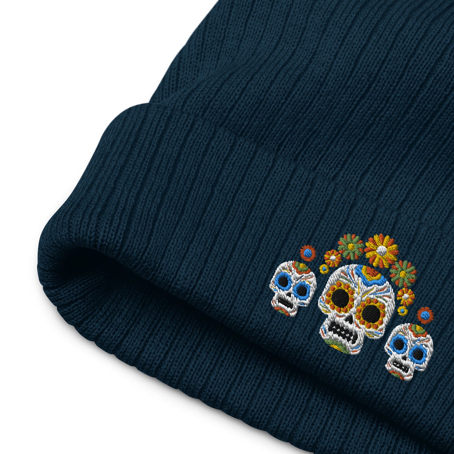 Mexican Day of the Dead Embroidered Beanie - The Global Wanderer