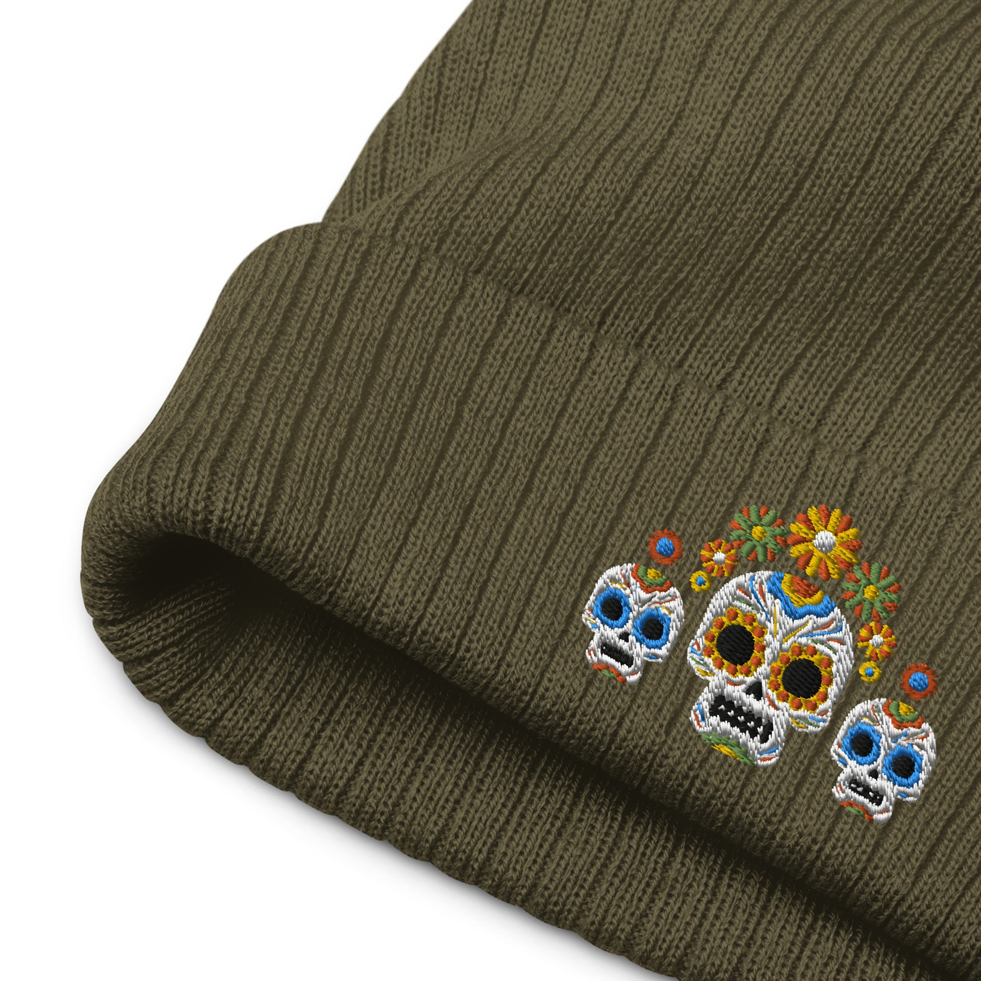 Mexican Day of the Dead Embroidered Beanie - The Global Wanderer