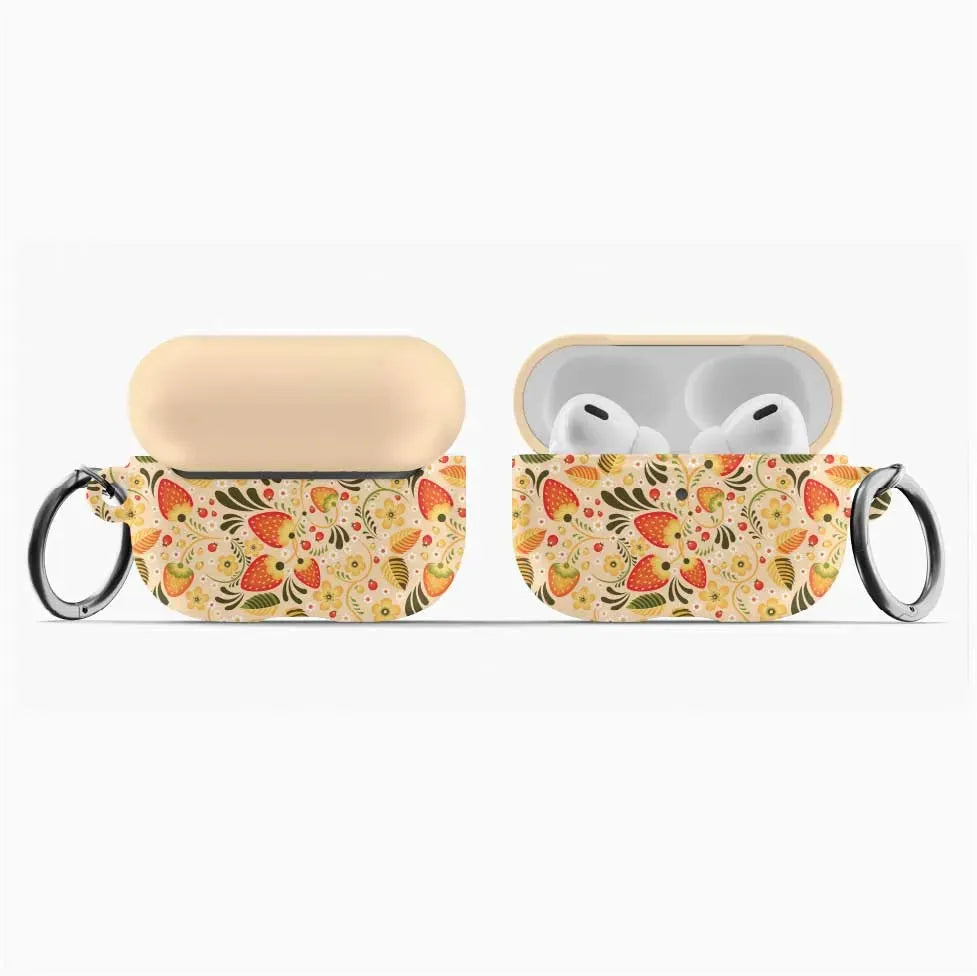 Russian Beige Khokhloma AirPod Pro Case - The Global Wanderer