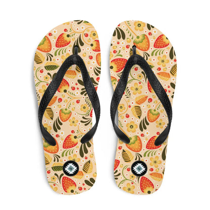 Russian Beige Khokhloma Flip Flops - The Global Wanderer