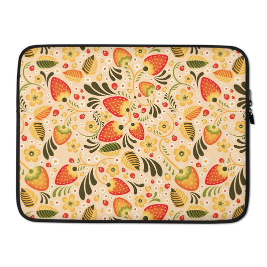 Russian Beige Khokhloma Laptop Case - The Global Wanderer