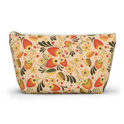 Russian Beige Khokhloma Print Pouch - The Global Wanderer