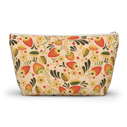 Russian Beige Khokhloma Print Pouch - The Global Wanderer