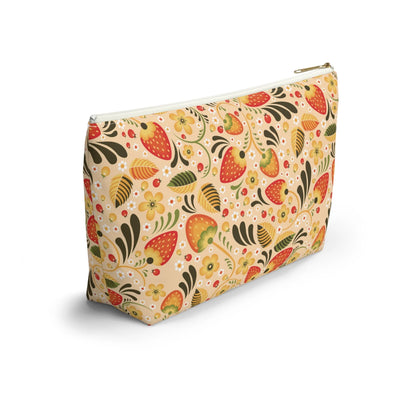 Russian Beige Khokhloma Print Pouch - The Global Wanderer