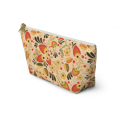 Russian Beige Khokhloma Print Pouch - The Global Wanderer