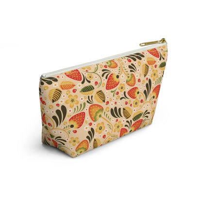 Russian Beige Khokhloma Print Pouch - The Global Wanderer