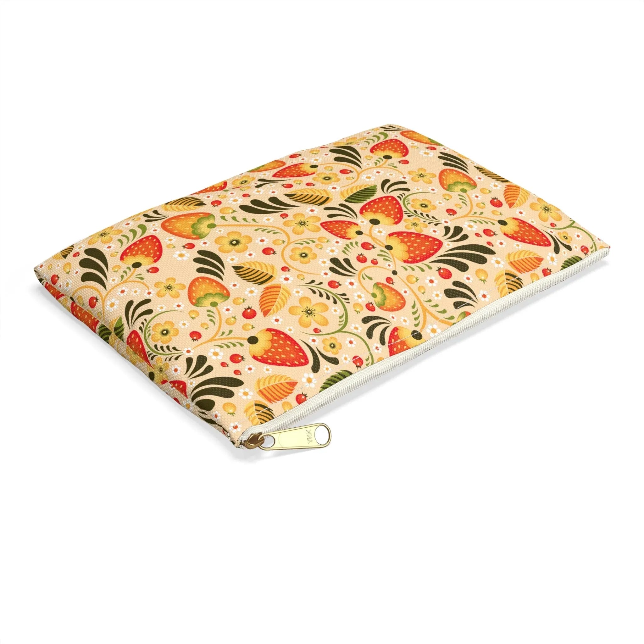 Russian Beige Khokhloma Print Pouch - The Global Wanderer
