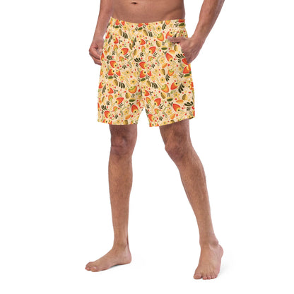 Russian Beige Khokhloma Recycled Men's Swim Trunks - The Global Wanderer