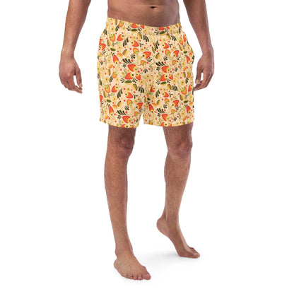 Russian Beige Khokhloma Recycled Men's Swim Trunks - The Global Wanderer