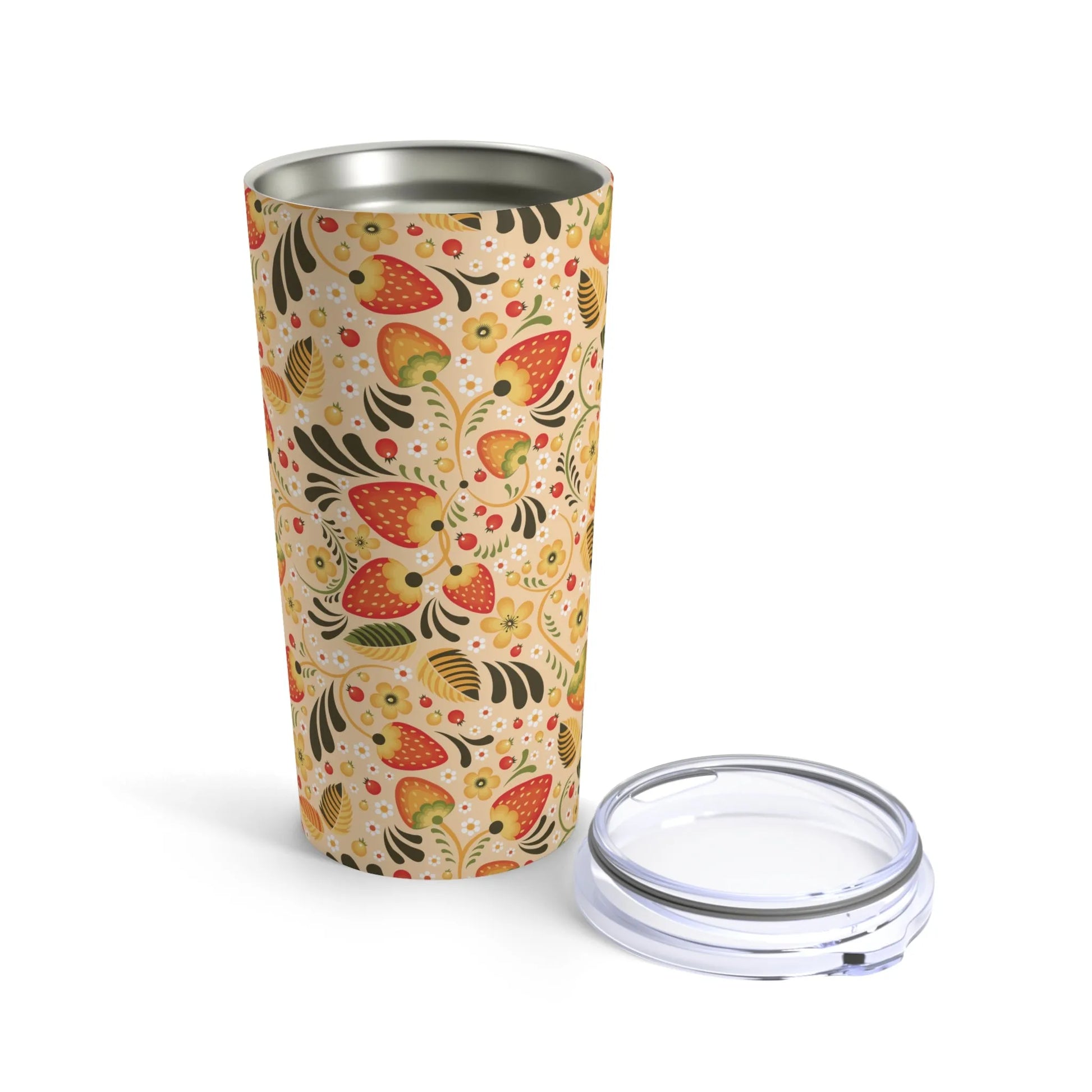 Russian Beige Khokhloma Tumbler - The Global Wanderer