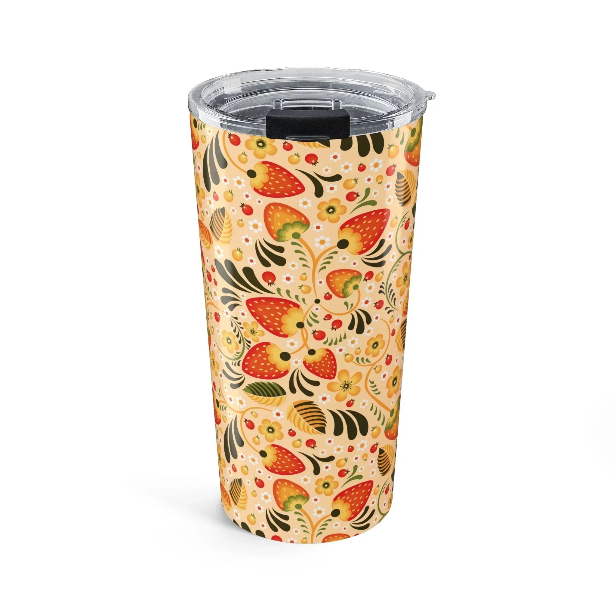 Russian Beige Khokhloma Tumbler - The Global Wanderer