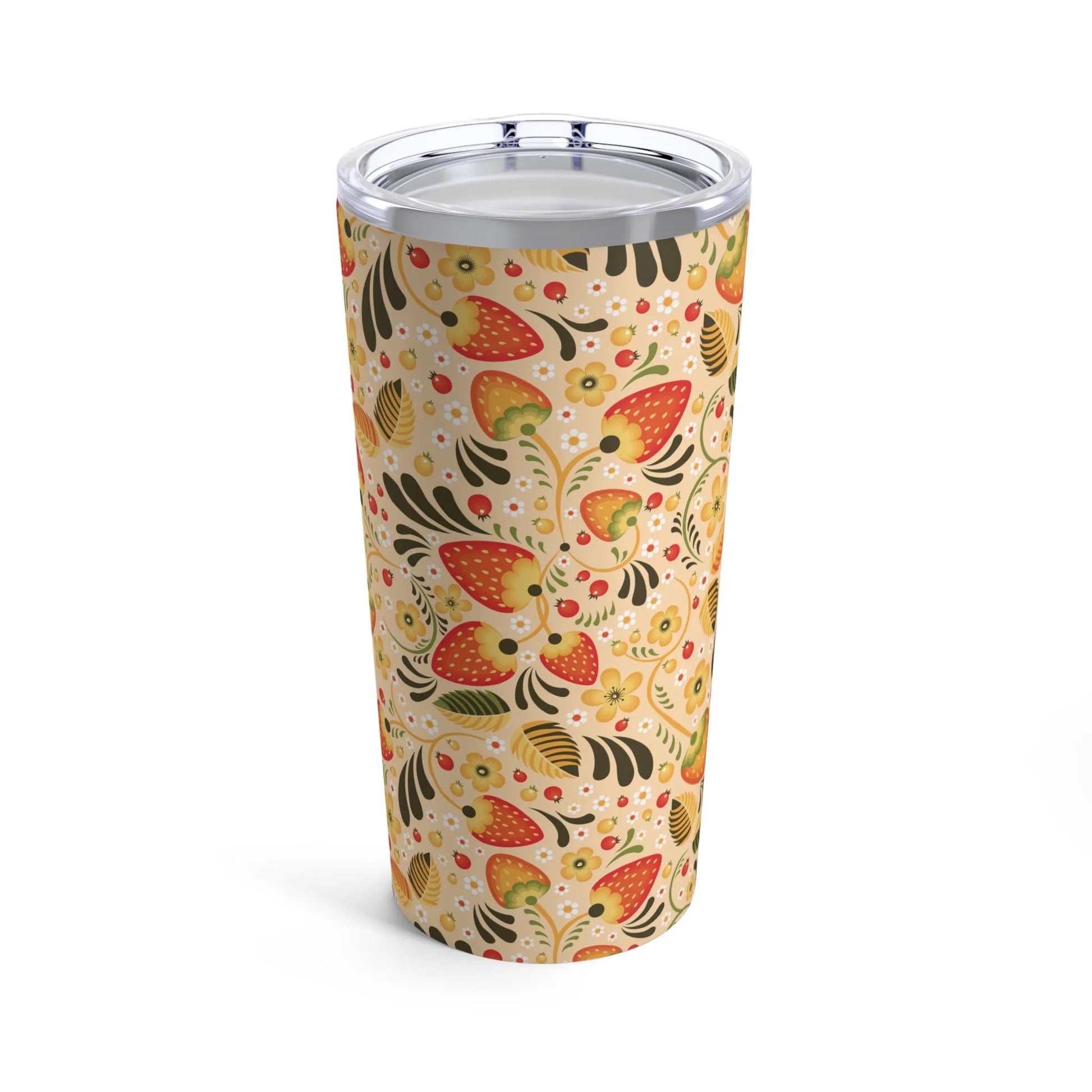 Russian Beige Khokhloma Tumbler - The Global Wanderer