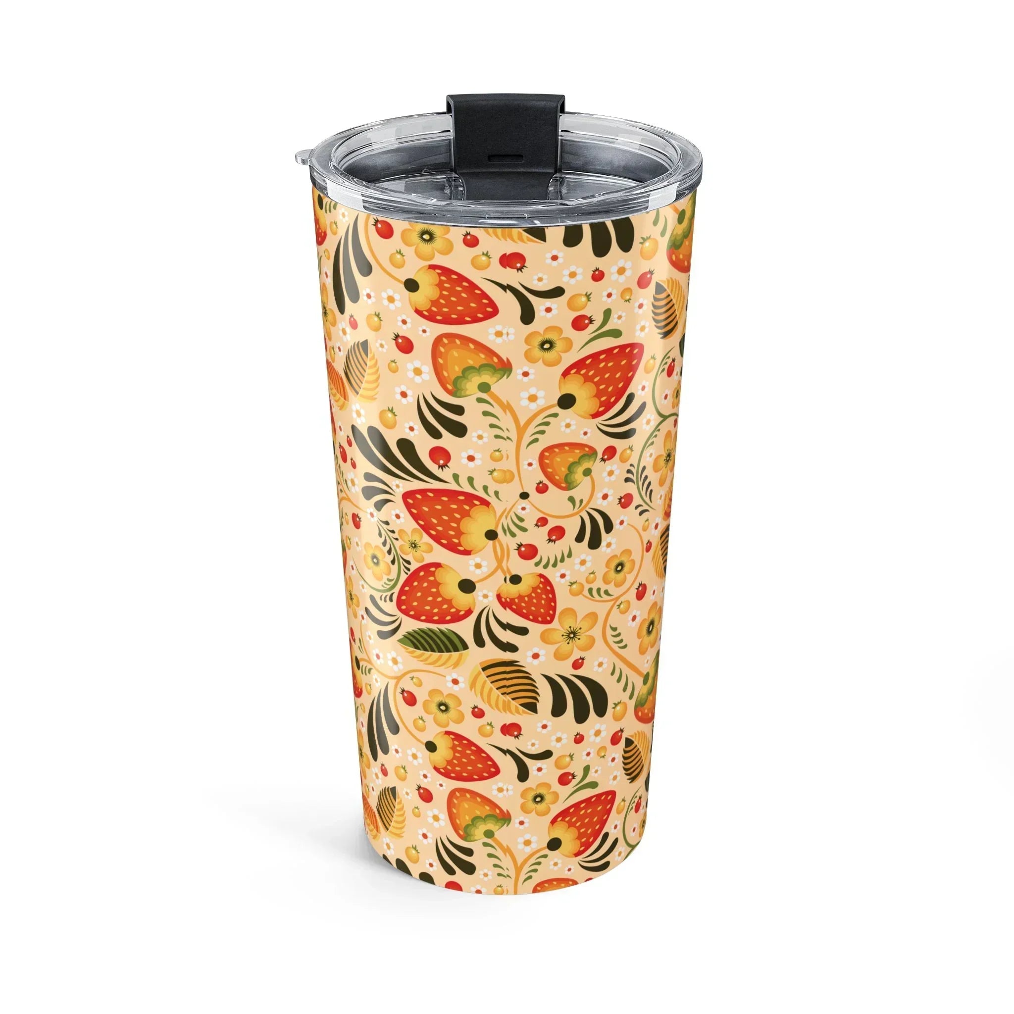 Russian Beige Khokhloma Tumbler - The Global Wanderer