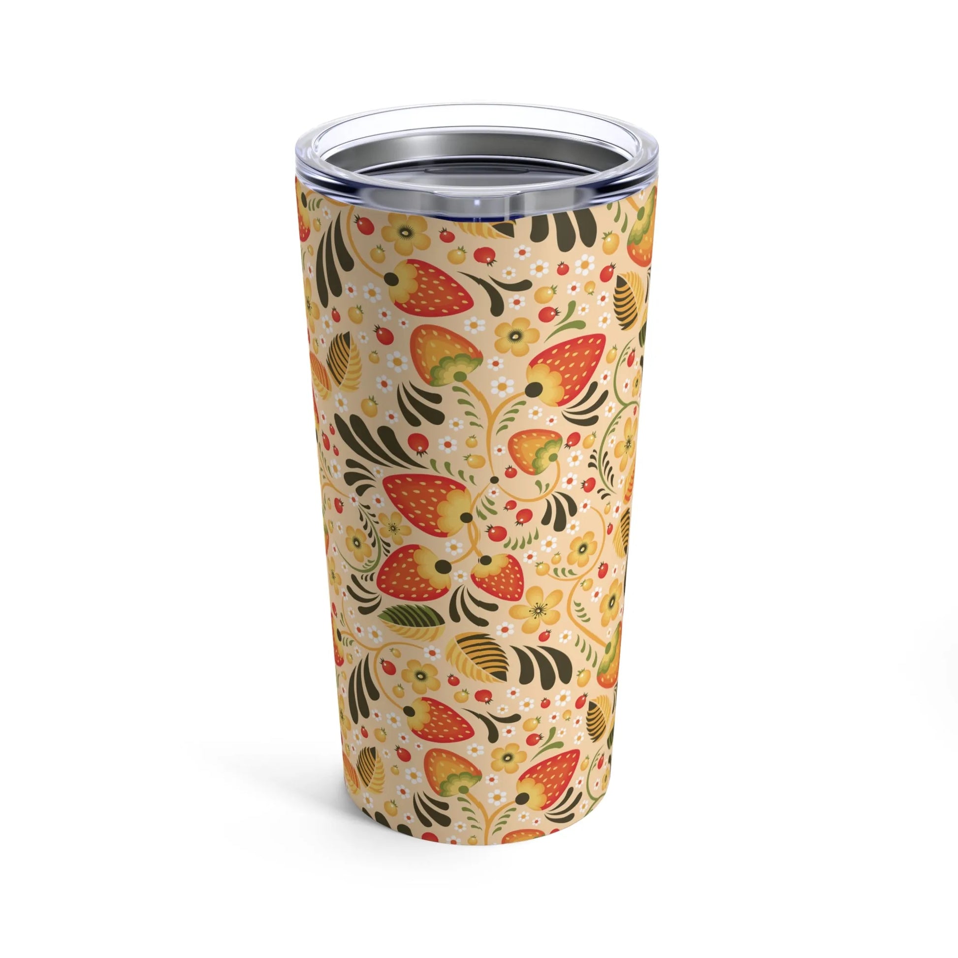 Russian Beige Khokhloma Tumbler - The Global Wanderer