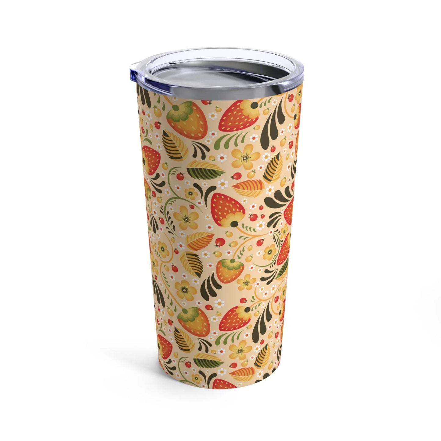 Russian Beige Khokhloma Tumbler - The Global Wanderer