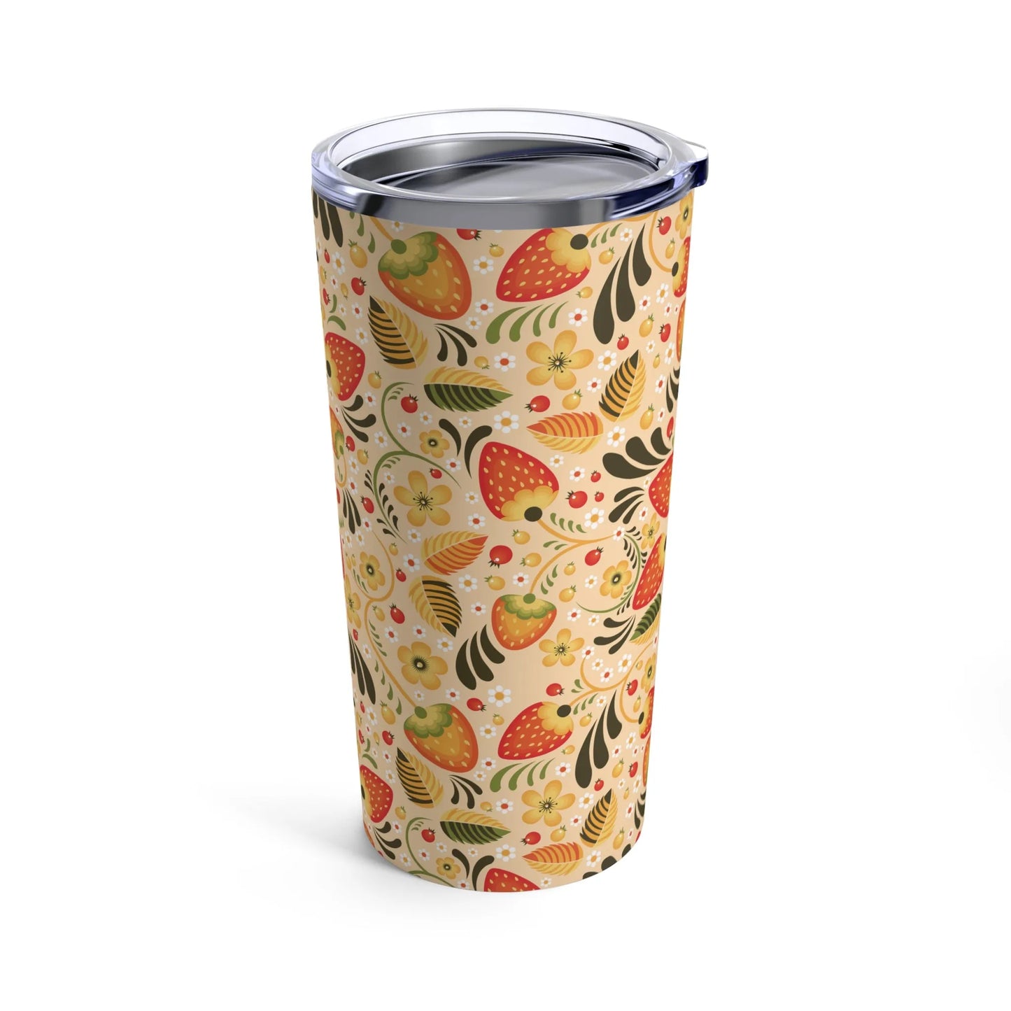 Russian Beige Khokhloma Tumbler - The Global Wanderer