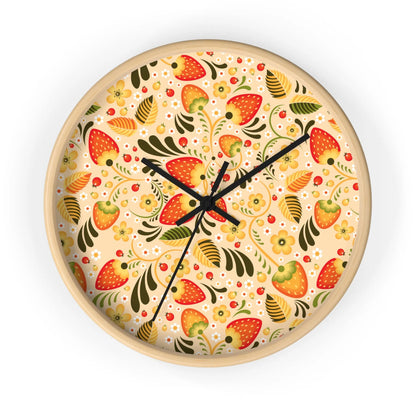 Russian Beige Khokhloma Wall Clock - The Global Wanderer