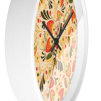 Russian Beige Khokhloma Wall Clock - The Global Wanderer