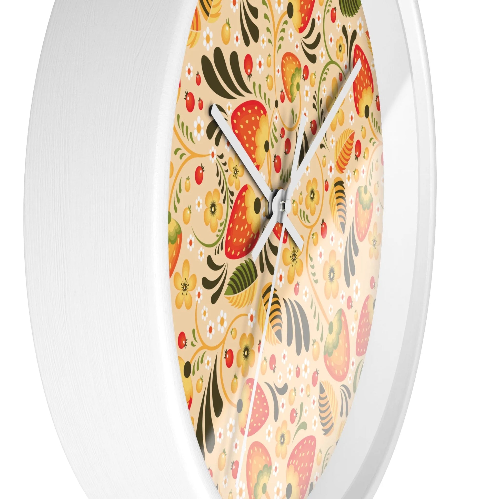 Russian Beige Khokhloma Wall Clock - The Global Wanderer