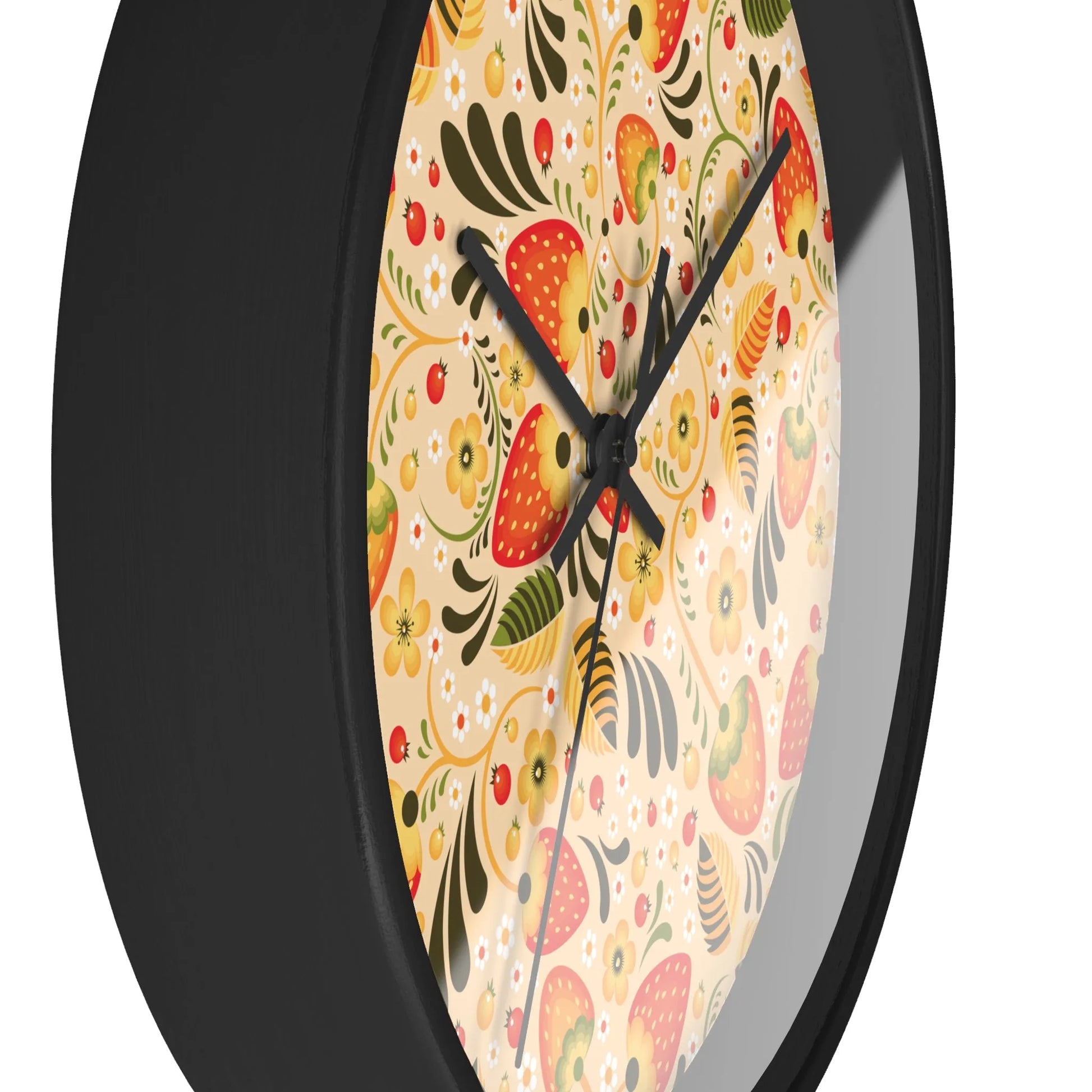 Russian Beige Khokhloma Wall Clock - The Global Wanderer