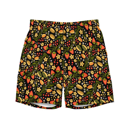 Russian Black Khokhloma Recycled Men's Swim Trunks - The Global Wanderer