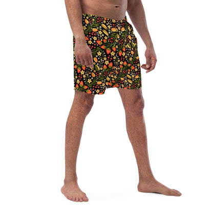 Russian Black Khokhloma Recycled Men's Swim Trunks - The Global Wanderer