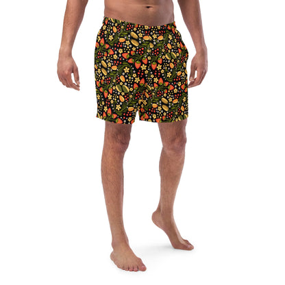 Russian Black Khokhloma Recycled Men's Swim Trunks - The Global Wanderer