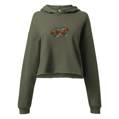 Russian Khokhloma Embroidered Cropped Hoodie - The Global Wanderer