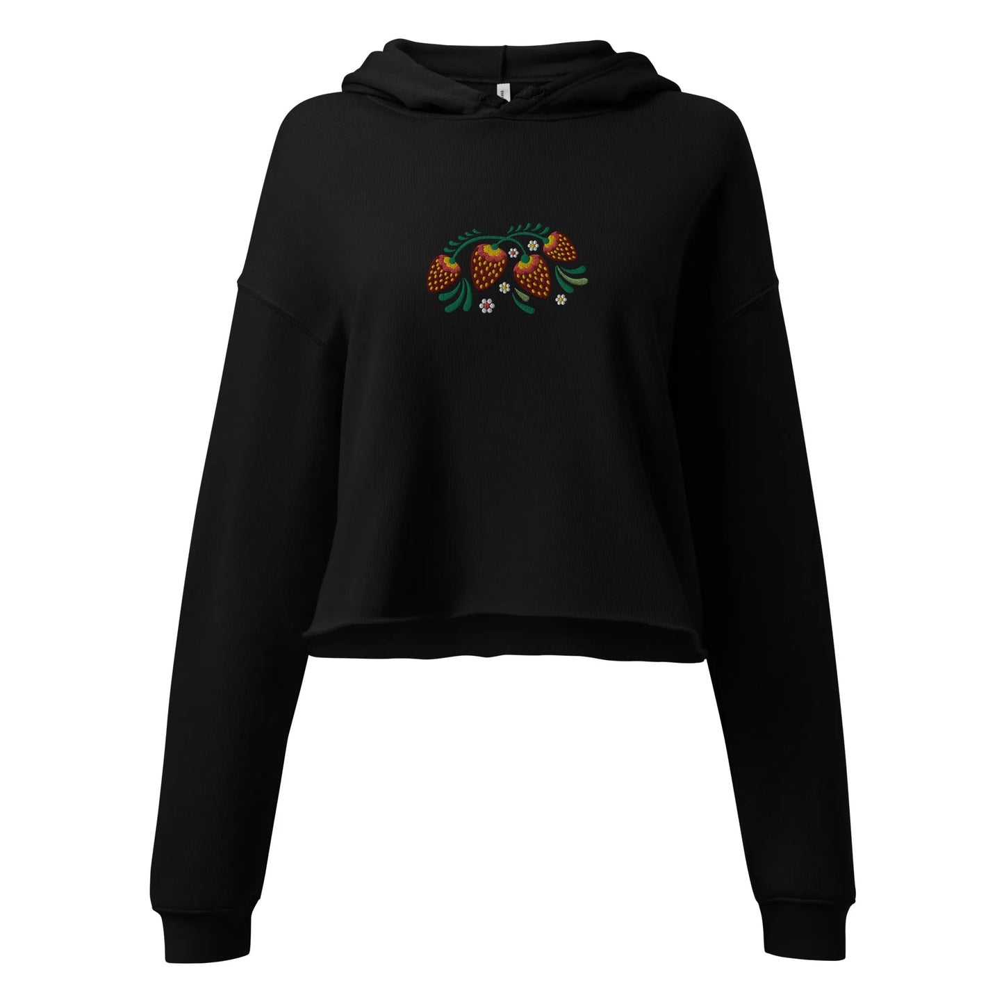 Russian Khokhloma Embroidered Cropped Hoodie - The Global Wanderer