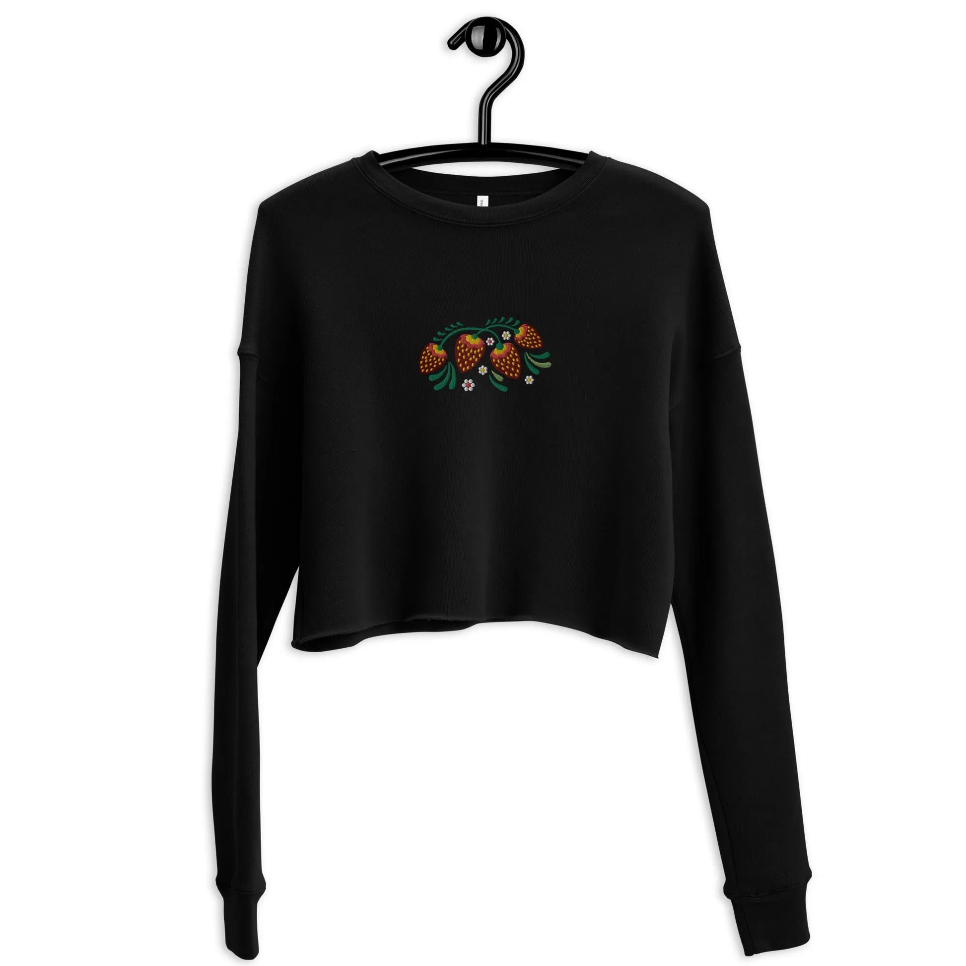 Russian Khokhloma Embroidered Cropped Sweatshirt - The Global Wanderer