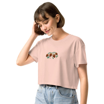 Russian Khokhloma Embroidered Cropped T-Shirt - The Global Wanderer