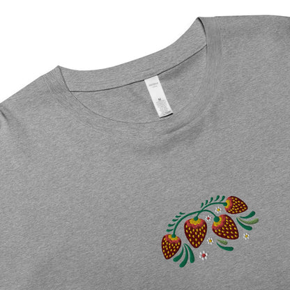 Russian Khokhloma Embroidered Cropped T-Shirt - The Global Wanderer