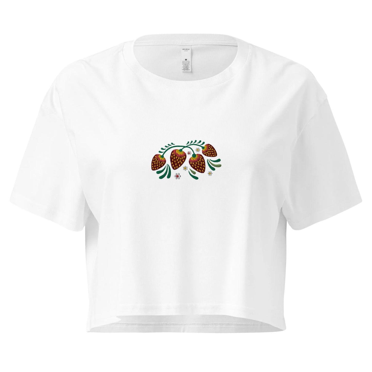 Russian Khokhloma Embroidered Cropped T-Shirt - The Global Wanderer