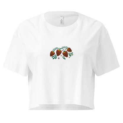 Russian Khokhloma Embroidered Cropped T-Shirt - The Global Wanderer