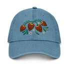 Russian Khokhloma Embroidered Denim Dad Hat - The Global Wanderer